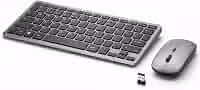 Teclado e Mouse Sem Fio, Bluetooth ABNT2, Recarregável USB-C, Silencioso, Compatível Notebook, PC, Tablet, Celular, Conexão 2.4GHz, Design Slim Compacto