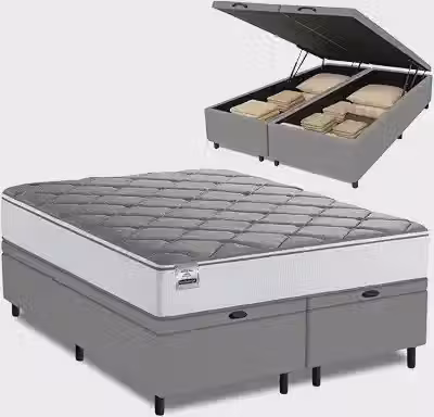 Cama Box Baú King Real Max Force Softgel 193x203x68cm - Suporta até 200 kg por Pessoa