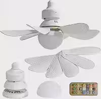Ventilador Teto LED 60W Bivolt E27 3 Velocidades Controle Remoto Sem Fio