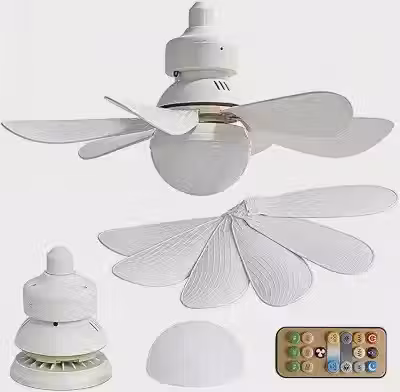 Ventilador Teto LED 60W Bivolt E27 3 Velocidades Controle Remoto Sem Fio