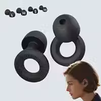 Protetor Auricular para Dormir | Abafador de Ruídos em Silicone Confortável | Tampão de Ouvido Reutilizável Anti Ronco | Plugues Auditivos para Sono Profundo (4 Tamanhos Ponteiras) (Preto, Tamanho único)