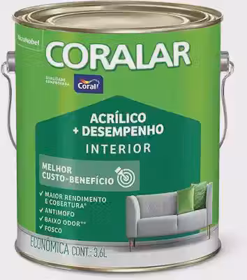 Tinta Fosco Acrílica Coralar Econômico 3,6l Branco Gelo