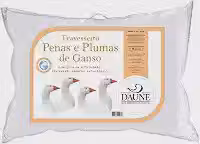 Travesseiro 80% Pena de Ganso e 20% Pluma de Ganso Natural - 50 cm X 70 cm Conforto