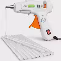 Pistola Cola Quente 20W Bico Fino com Liga Desliga Bivolt + 10 Bastões 30cm 7mm Artesanato