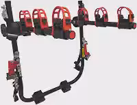 Suporte para bicicleta Transbike para 3 bicicletas Preto tira Vermelha Carros Sedan Hatch