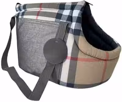 Bolsa de Transporte para Cães e Gatos Passeio Shopping Almofada Removível Trava Segurança Coleira Ventilação(Cinza P)