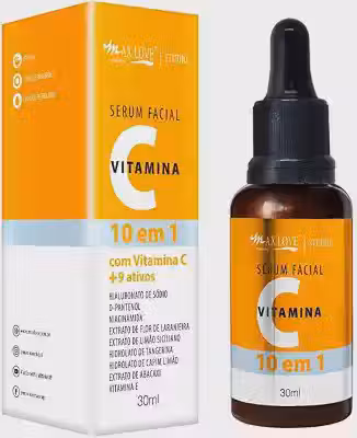 Sérum Vitamina C Pro Bioativo Max Love - Rosto, Uniformiza, Hidrata, Leve - Absorção Rápida