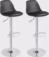 Kit 02 Banquetas Eames Cozinha Bancada Giratória Alta DU40