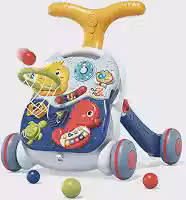 Zippy Toys, Andador 2 em 1 Fundo do Mar Plástico PP e ABS 46,5x41x45 cm Centro de Atividades Infantil, Azul e Amarelo