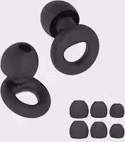 Abafador de Ruídos Macio Para Autismo e Dormir Tampão De Ouvido Protetor Auricular - 4 Tamanhos Silicone Reutilizável Circular Premium (Preto, Tamanho único)