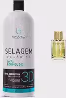 Selagem Capilar Silk 3D Semi Definitiva Orgânica Sem Formol 1000ml - Borabella - Alisamento Profissional com Brilho Espelhado e Óleo de Argan