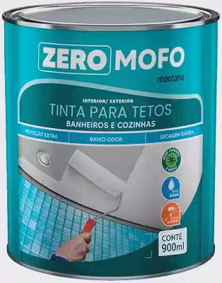 Tinta Zero Mofo Tetos Banheiro Cozinha 900ml Montana Branco Acetinado
