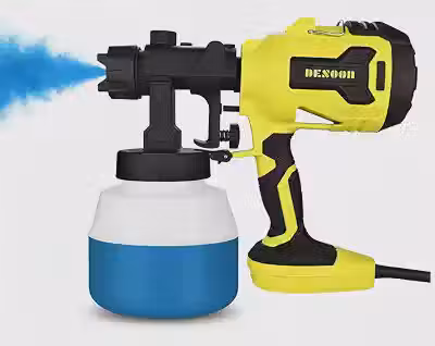 DESOON Pistola de Pintura 600W HVLP, 220v Elétrica Profissional Pulverizador de Tinta 800ml com 4 Bicos de Cobre, 32000 RPM, Ideal para Pintura Residencial, Móveis e Artesanato