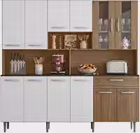 Armário de Cozinha Completa 12 Portas 1 Gaveta Bia
