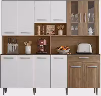 Armário de Cozinha Completa 12 Portas 1 Gaveta Bia