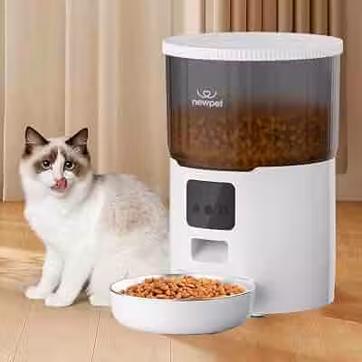 Alimentador Automático Pet, 4L Comedouro para Caes Fácil Comedouro Elevado para Caes, Controle de Aplicativo WiFi - Gravador de Voz