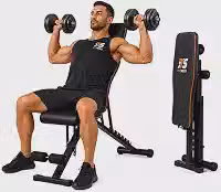 Banco Regulável de Academia 3 em 1, Supino Reto, Inclinado e Declinado, Dobrável, Estrutura em Aço, Suporta até 150kg, Preto ITS Fitness