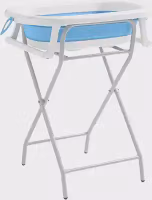 Banheira Para Bebê Dobrável 3 em 1 Com Suporte e Assento 45L Azul Pipdip