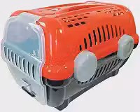 Furacão Pet Luxo Caixa de Transporte, Vermelho/Cinza, 1