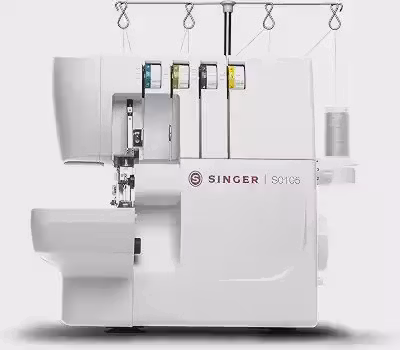 Máquina de Costura Overlock Singer S0105, 220V, 1300 PPM, 6 Tipos de Pontos, Braço Livre, LED, Estrutura em Metal
