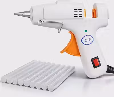 Pistola Cola Quente 20W Bivolt com 10 Bastões para Artesanato e Reparos
