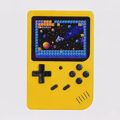 Vídeo Game Portátil Retro com Tela Colorida Console Compacto com Jogos Integrados Infantil e Adulto (Amarelo)