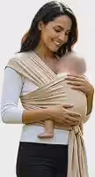 Sling Ergonômico Carregador Canguru de Vestir Wrap Bebe Recem Nascido Tecido Respiravel Cor Bege
