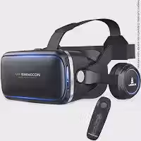 Óculos VR Realidade Virtual Lorben 3D Com Fone Ouvido Estéreo e Controle Remoto GT6032