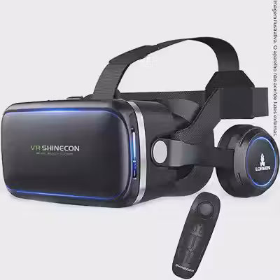 Óculos VR Realidade Virtual Lorben 3D Com Fone Ouvido Estéreo e Controle Remoto GT6032
