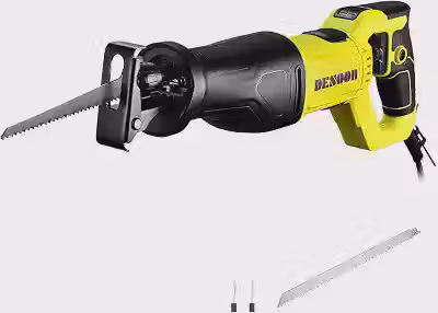DESOON Serra Sabre 1200W Elétrica Profissional 127v Pure Copper Motor 2800SPM com Punho Rotativo e Troca Rápida de Lâmina para Cortes Madeira e Aço