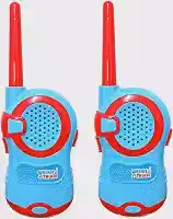 Par de Rádio Comunicador de Brinquedo Celular Infantil Polícia Walkie Talkie Vermelho e Azul