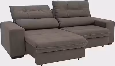 Sofá Retrátil Reclinável 3 Lugares Suede Brunello Linoforte