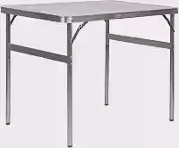 PALISAD Mesa Dobrável de Alumínio 900 x 600 mm – Mesa Portátil para Camping com Tampo MDF