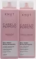 KNUT Cabelo Perfeito Kit | Shampoo + Condicionador (750 ml + 550 ml) – Rosa Mosqueta + Goji Berry, nutrição & brilho para fios danificados | Cruelty Free