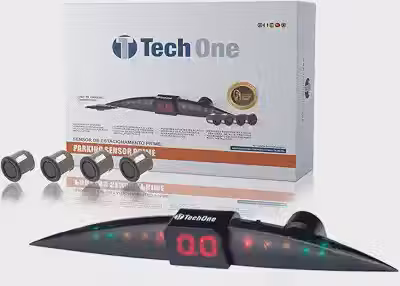 Sensor De Estacionamento Tech One Prime Preto Fosco 4 Pontos