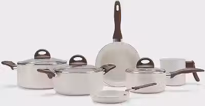 Brinox - Jogo de Panelas Antiaderente Ceramic Life 6 Peças Smart Plus - Vanilla