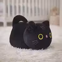 Gato Gatinho De Pelúcia Antialérgico 20cm Bicho de Pelúcia Brinquedo Infantil Decorativo Divertido Presente Criança (Preto)