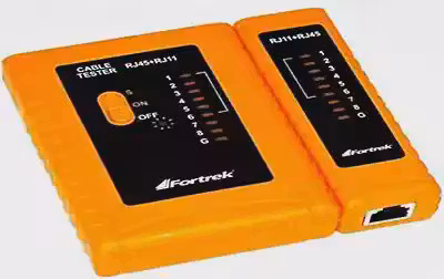 Testador de Cabos Lan RJ-11 e RJ-45 TCF101 Fortrek
