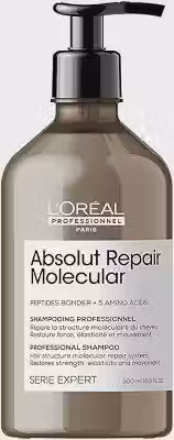 L’Oréal Professionnel Shampoo Absolut Repair Molecular, Repara Danos e Restaura Todos os Tipos de Cabelos Danificados, Sem Sulfato, SERIE EXPERT, 500ml