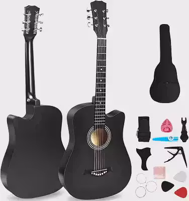 Violao Acustico (Black)Violão para Iniciantes, Violão Folk, Violão Iniciante, Violão Acústico de 38 Polegadas