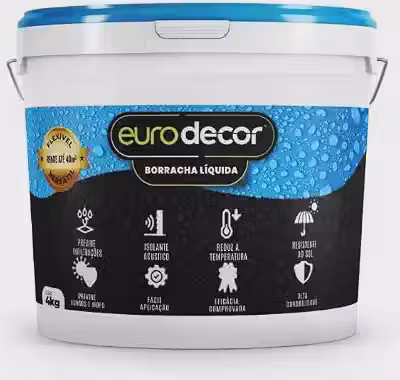 Borracha Líquida Premium 4kg Impermeabilizante Tinta Emborrachada Flexível Euro decor (Branco Neve)