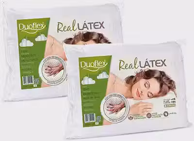 Travesseiro Real Látex 14, Duoflex, 100% Algodão, Branco, para Fronha 50Cmx70Cm