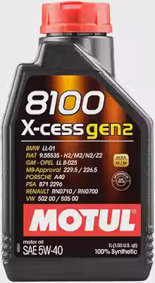 Óleo Motul 8100 5W40 X-Cess Gen2 100% Sintético 1L
