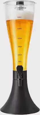 Torre de Chopp Vollekz 2,5 Litros com Refil Congelante em Aço Inox, Base Giratória e Autosserviço