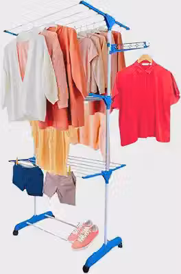 Varal De Roupas Vertical 3 Andares De Chão Dobrável Portátil - VARI TUDO