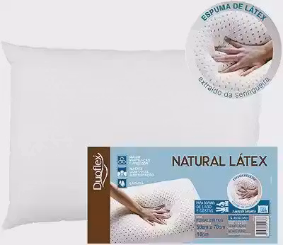 Travesseiro Natural, Duoflex, Branco, Espuma 100% Látex
