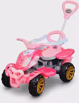 Quadriciclo Carrinho de passeio infantil Gatinha Star Empurrador Pedal e Buzina