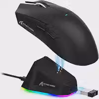 Mouse Gamer ATTACK SHARK X11 Sem Fio Tri-Mode (2.4G/Bluetooth/USB) Com Base RGB – Ergonômico, Alta Precisão (Preto)