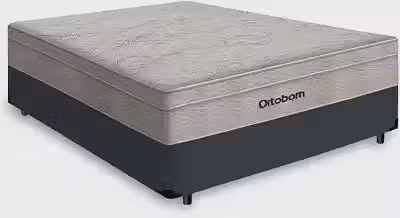 Cama Box Casal + Colchão De Molas Ensacadas - Ortobom - Airtech Springpocket 138x188x65cm