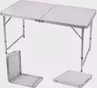 Mesa Dobrável Gamma GC2504/BR Camping Praia Portátil Branca 90x60cm